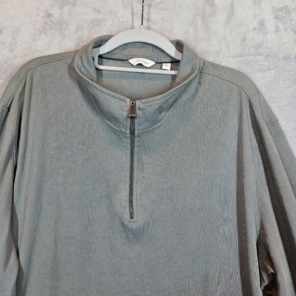 Calvin Klein 1/4 Zip Pullover Mens XXL hipster career Dad preppy Long sleeves - Picture 8 of 10